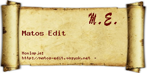 Matos Edit névjegykártya